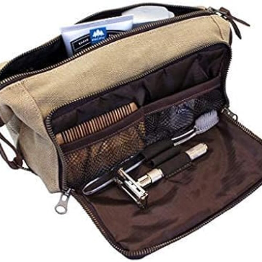 Habitoux Travel Toiletry Bag + Travel Bottles khaki